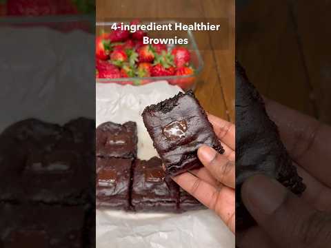 4-ingredient Healthy Brownies🤩 #healthydessert #healthyrecipes  #easyrecepies